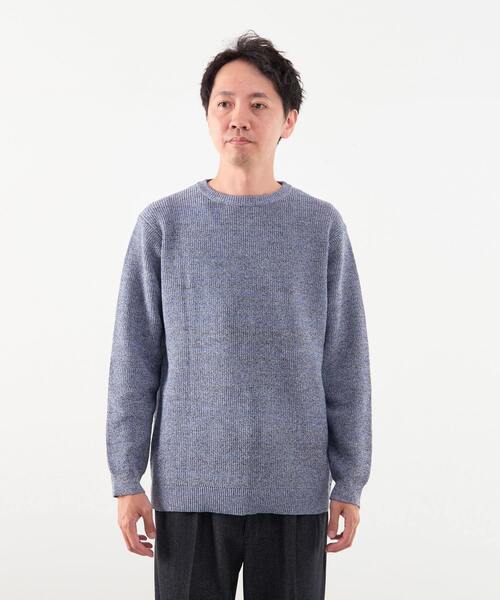 MEN'S MELROSE(メンズメルローズ)の「ムリネミックスヤーンクルーネックニット(ニット/セーター・メンズ・ネイビー/ブルー/ブラック・4/3)」の4枚目の写真