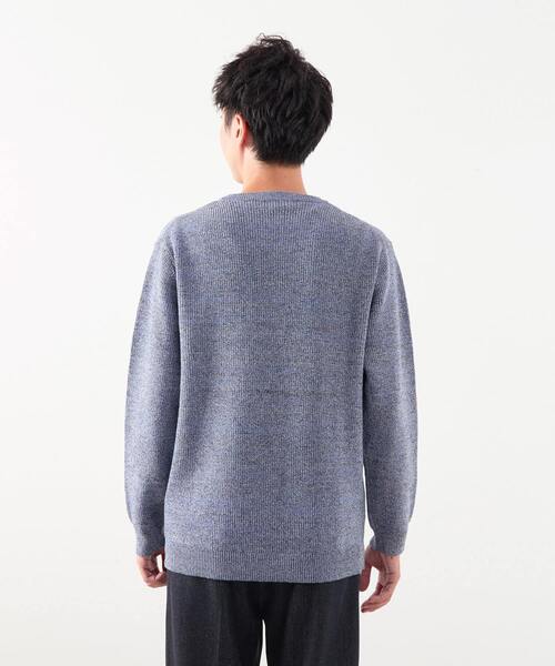 MEN'S MELROSE(メンズメルローズ)の「ムリネミックスヤーンクルーネックニット(ニット/セーター・メンズ・ネイビー/ブルー/ブラック・4/3)」の6枚目の写真