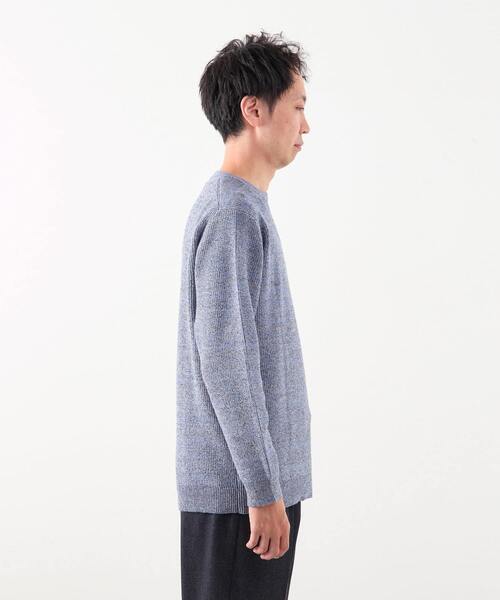 MEN'S MELROSE(メンズメルローズ)の「ムリネミックスヤーンクルーネックニット(ニット/セーター・メンズ・ネイビー/ブルー/ブラック・4/3)」の7枚目の写真