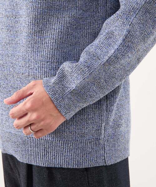 MEN'S MELROSE(メンズメルローズ)の「ムリネミックスヤーンクルーネックニット(ニット/セーター・メンズ・ネイビー/ブルー/ブラック・4/3)」の9枚目の写真