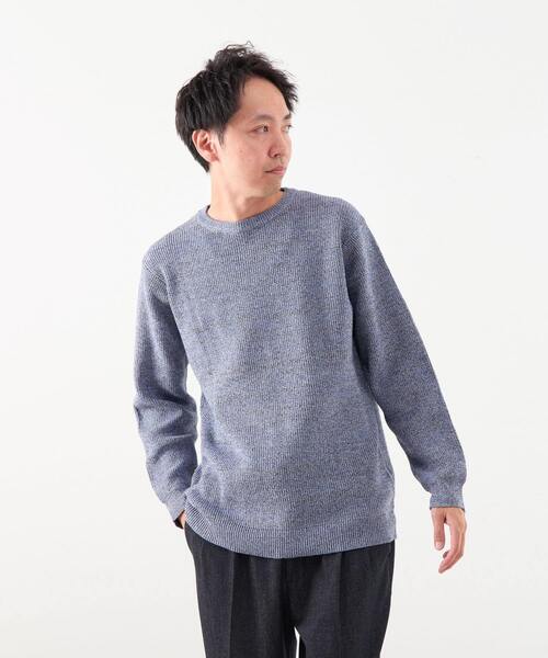 MEN'S MELROSE(メンズメルローズ)の「ムリネミックスヤーンクルーネックニット(ニット/セーター・メンズ・ネイビー/ブルー/ブラック・4/3)」の16枚目の写真