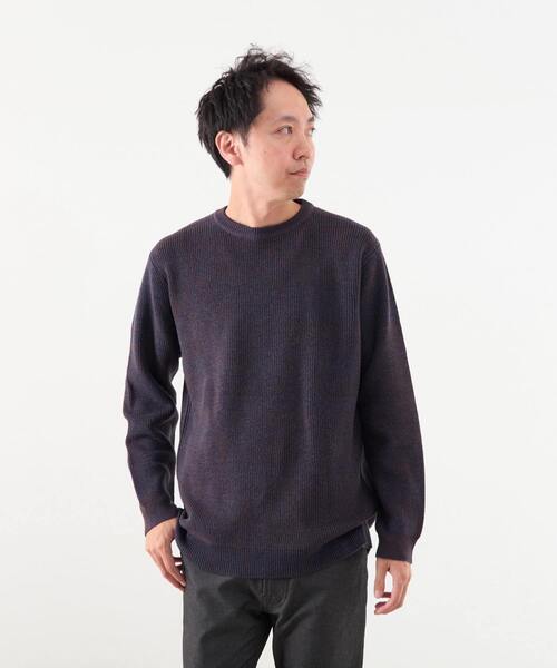 MEN'S MELROSE(メンズメルローズ)の「ムリネミックスヤーンクルーネックニット(ニット/セーター・メンズ・ネイビー/ブルー/ブラック・4/3)」の20枚目の写真