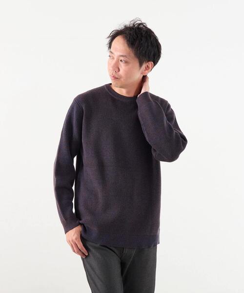 MEN'S MELROSE(メンズメルローズ)の「ムリネミックスヤーンクルーネックニット(ニット/セーター・メンズ・ネイビー/ブルー/ブラック・4/3)」の21枚目の写真