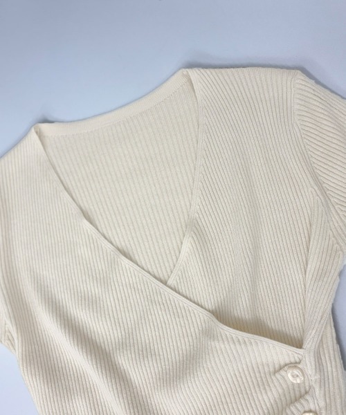 Miniministore(ミニミニストア)の「リブニット レディース カシュクール風(ニット/セーター・レディース・ベージュ/モカ/ホワイト/ブラック・FREE)」の15枚目の写真