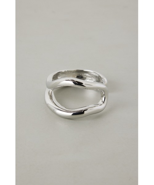 AZUL by moussy（アズールバイマウジー）の「ニュアンスダブルリングバングル（バングル/リストバンド・レディース・シルバー/ゴールド系その他・FREE）」の6枚目の写真