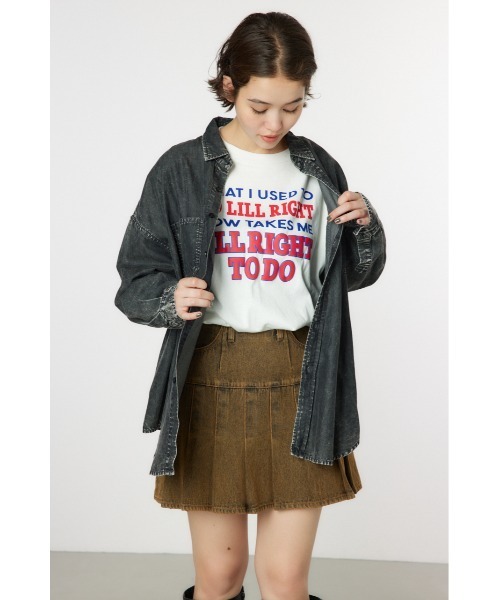 RODEO CROWNS WIDE BOWL（ロデオクラウンズワイドボウル）の「ケミカルウォッシュシャツ（シャツ/ブラウス・レディース・ブラック/ブルー/ライトピンク・FREE）」の5枚目の写真