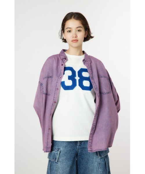 RODEO CROWNS WIDE BOWL（ロデオクラウンズワイドボウル）の「ケミカルウォッシュシャツ（シャツ/ブラウス・レディース・ブラック/ブルー/ライトピンク・FREE）」の11枚目の写真