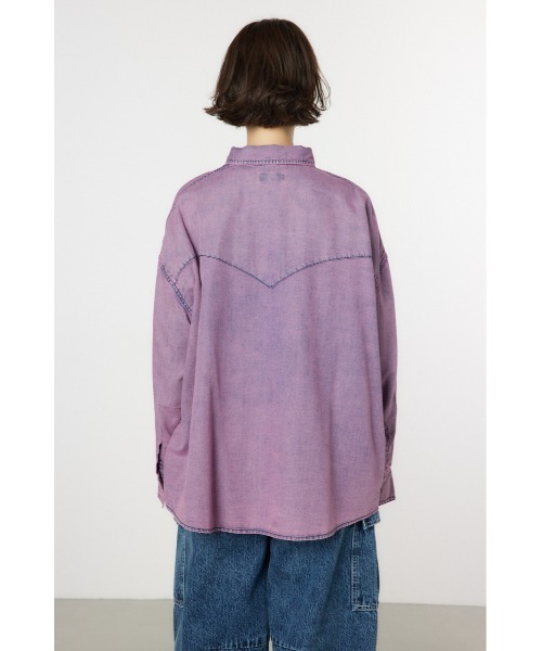 RODEO CROWNS WIDE BOWL（ロデオクラウンズワイドボウル）の「ケミカルウォッシュシャツ（シャツ/ブラウス・レディース・ブラック/ブルー/ライトピンク・FREE）」の18枚目の写真