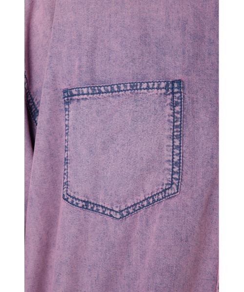 RODEO CROWNS WIDE BOWL（ロデオクラウンズワイドボウル）の「ケミカルウォッシュシャツ（シャツ/ブラウス・レディース・ブラック/ブルー/ライトピンク・FREE）」の20枚目の写真