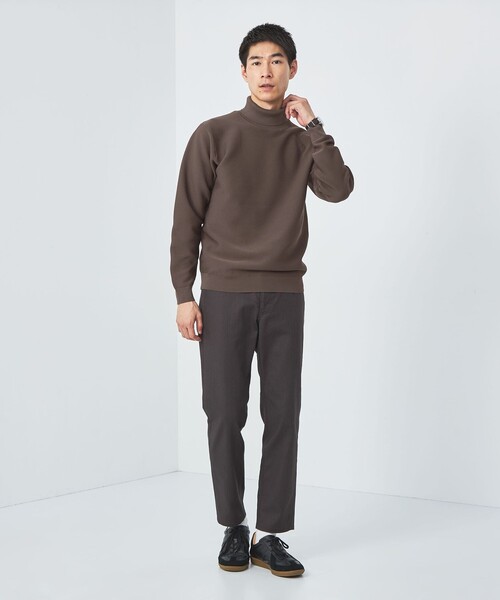 green label relaxing(グリーンレーベルリラクシング)の「スリーシーズン ガーター編み 長袖 タートルネック -マシンウォッシャブル-(ニット/セーター・メンズ・ブラック/モカ/ネイビー・S/L/XL/M)」の5枚目の写真