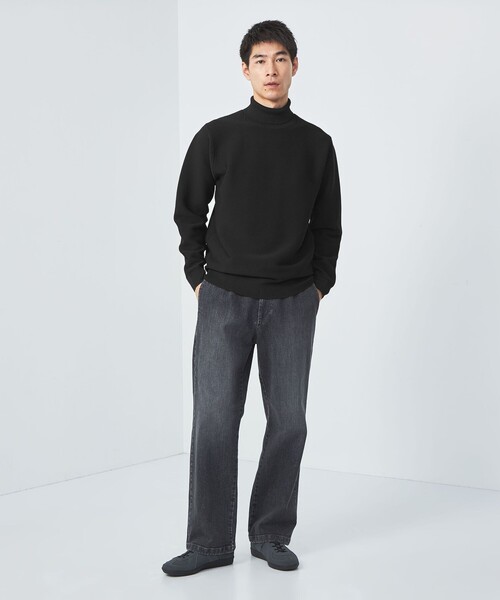 green label relaxing(グリーンレーベルリラクシング)の「スリーシーズン ガーター編み 長袖 タートルネック -マシンウォッシャブル-(ニット/セーター・メンズ・ブラック/モカ/ネイビー・S/L/XL/M)」の7枚目の写真
