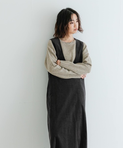 URBAN RESEARCH（アーバンリサーチ）の「Uネックコーデュロイジャンパーワンピース（ワンピース・レディース・チャコールグレー/ネイビー/ベージュ・FREE）」の12枚目の写真