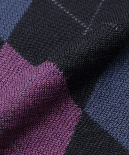 BRICK HOUSE by TOKYO SHIRT（ブリックハウス）の「アーガイル メンズニットベスト（ベスト・メンズ・ネイビー/グレー/ブラック・LL/M/L）」の7枚目の写真