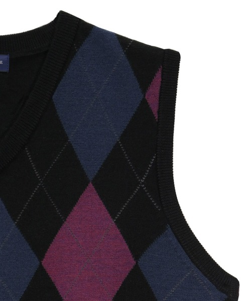 セール】アーガイル メンズニットベスト（ベスト）｜BRICK HOUSE by