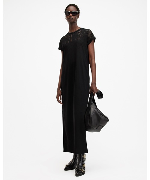 セール】ANNA SNAKE PRINT SHORT SLEEVE MAXI DRESS | ANNA