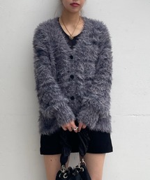 JEANASIS | スラブニットファーVカーディガン/240328(カーディガン/ボレロ)