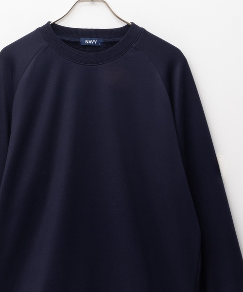 NAVY(ネイビー)の「NAVY 「温℃」 ふわもちベルボア素材 クルーネックプルオーバー(スウェット・メンズ・スミクロ/ミント/ネイビー/オフホワイト・S/M/L/XL/XXL)」の4枚目の写真