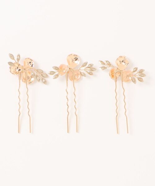 Catherine Cottage(キャサリンコテージ)の「ピンクゴールドフラワーUピン 3本セット(ヘアピン・キッズ・ゴールド・FREE)」の6枚目の写真