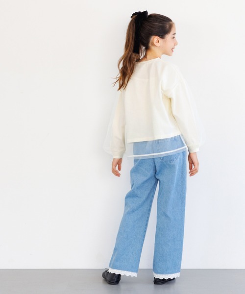 coca(coca)(コカ)の「キッズ チュールドッキング ロゴプリントカットソー(Tシャツ/カットソー・キッズ・ラベンダー/ブラック/チャコール/アイボリー・140/130/150/120)」の8枚目の写真