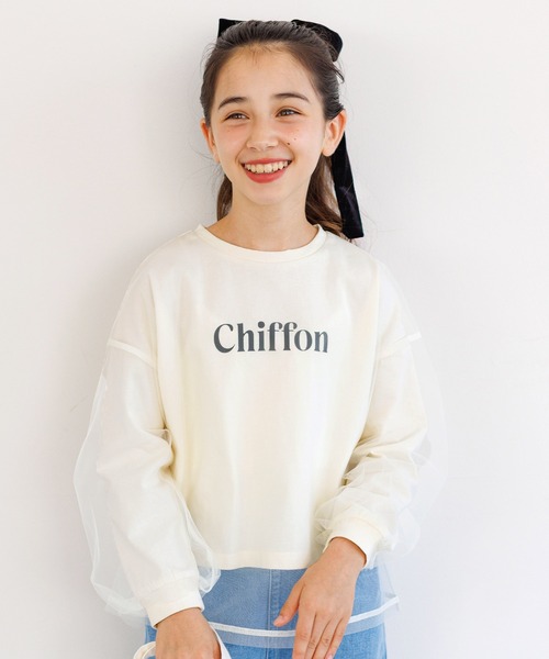 coca(coca)(コカ)の「キッズ チュールドッキング ロゴプリントカットソー(Tシャツ/カットソー・キッズ・ラベンダー/ブラック/チャコール/アイボリー・140/130/150/120)」の9枚目の写真