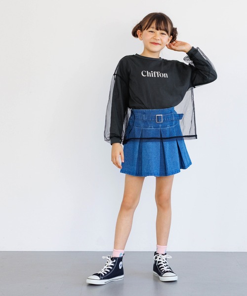 coca(coca)(コカ)の「キッズ チュールドッキング ロゴプリントカットソー(Tシャツ/カットソー・キッズ・ラベンダー/ブラック/チャコール/アイボリー・140/130/150/120)」の10枚目の写真