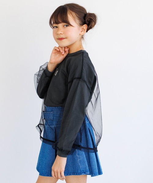 coca(coca)(コカ)の「キッズ チュールドッキング ロゴプリントカットソー(Tシャツ/カットソー・キッズ・ラベンダー/ブラック/チャコール/アイボリー・140/130/150/120)」の11枚目の写真