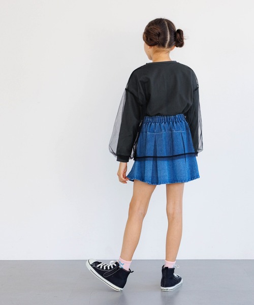 coca(coca)(コカ)の「キッズ チュールドッキング ロゴプリントカットソー(Tシャツ/カットソー・キッズ・ラベンダー/ブラック/チャコール/アイボリー・140/130/150/120)」の12枚目の写真