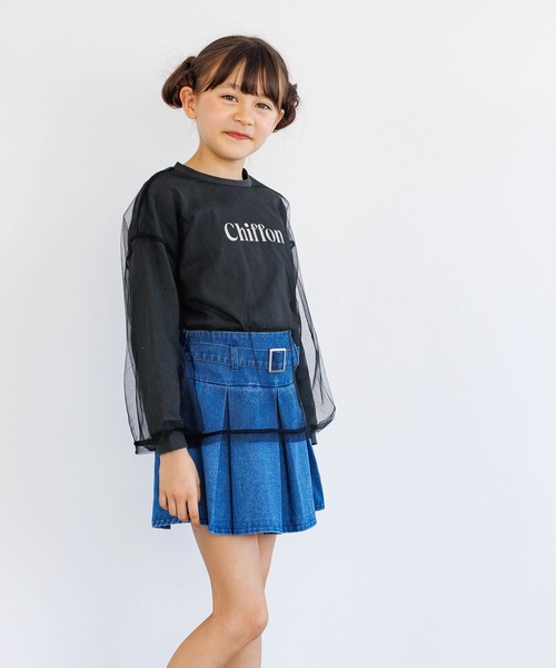 coca(coca)(コカ)の「キッズ チュールドッキング ロゴプリントカットソー(Tシャツ/カットソー・キッズ・ラベンダー/ブラック/チャコール/アイボリー・140/130/150/120)」の13枚目の写真