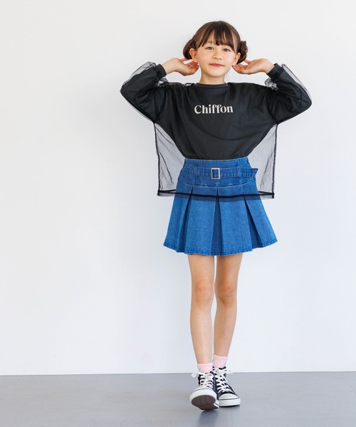 coca(coca)(コカ)の「キッズ チュールドッキング ロゴプリントカットソー(Tシャツ/カットソー・キッズ・ラベンダー/ブラック/チャコール/アイボリー・140/130/150/120)」の14枚目の写真