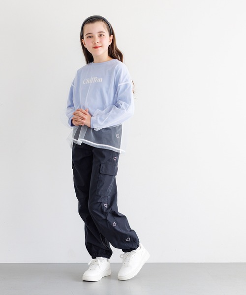 coca(coca)(コカ)の「キッズ チュールドッキング ロゴプリントカットソー(Tシャツ/カットソー・キッズ・ラベンダー/ブラック/チャコール/アイボリー・140/130/150/120)」の19枚目の写真