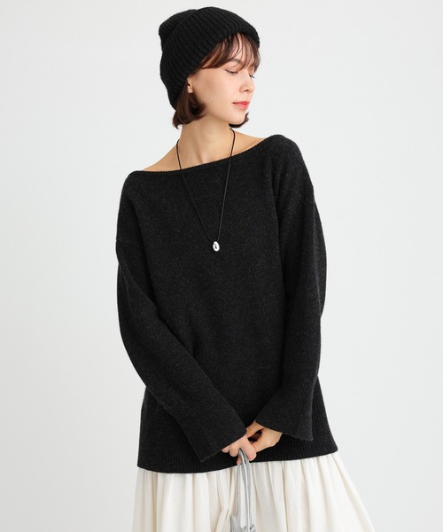 【美品】　かぐれ 洗える ウール カシミヤ ボーダー ボートネック ニット kagure かぐれ 洗える ウールカシミヤ ボーダー ボートネック ニット