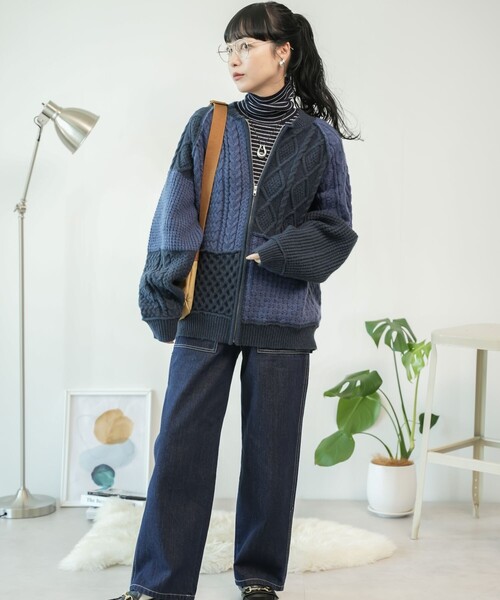 23awシュプリーム パッチワークケーブルニットカーディガン（Lサイズ） Supreme シュプリーム 23AW Patchwork Cable Knit Cardigan パッチ