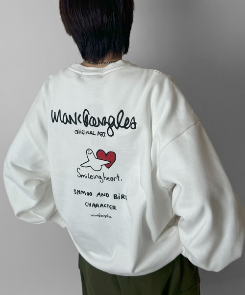 Mark Gonzales（マーク・ゴンザレス）の「別注 ビッグシルエット イラストバックプリント プルオーバースウェット カットソー ユニセックス 【MARK GONZALES / マークゴンザレス】（スウェット・メンズ・ベージュ/ミント/グリーン系その他/ブルー系その他/グリーン系その他2/ホワイト系その他/ブラック系その他4/ホワイト/ブラック系その他2/ブルー系その他2/ブルー系その他4/ブラック/ブラック系その他/ホワイト系その他2/ホワイト系その他4/ブラック系その他3/ホワイト系その他3/ライトグレー系5/ブラック系その他7/ライトグレー系6/ライトグレー系7/ブラック系その他6/ブラック系1/ブラック系その他5/ライトグレー系1/ホワイト系その他5/ホワイト系その他6/ホワイト系その他7/ホワイト系1・XL/M/L）」の9枚目の写真