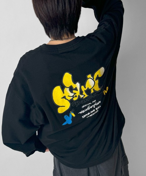 Mark Gonzales（マーク・ゴンザレス）の「別注 ビッグシルエット イラストバックプリント プルオーバースウェット カットソー ユニセックス 【MARK GONZALES / マークゴンザレス】（スウェット・メンズ・ベージュ/ミント/グリーン系その他/ブルー系その他/グリーン系その他2/ホワイト系その他/ブラック系その他4/ホワイト/ブラック系その他2/ブルー系その他2/ブルー系その他4/ブラック/ブラック系その他/ホワイト系その他2/ホワイト系その他4/ブラック系その他3/ホワイト系その他3/ライトグレー系5/ブラック系その他7/ライトグレー系6/ライトグレー系7/ブラック系その他6/ブラック系1/ブラック系その他5/ライトグレー系1/ホワイト系その他5/ホワイト系その他6/ホワイト系その他7/ホワイト系1・XL/M/L）」の16枚目の写真