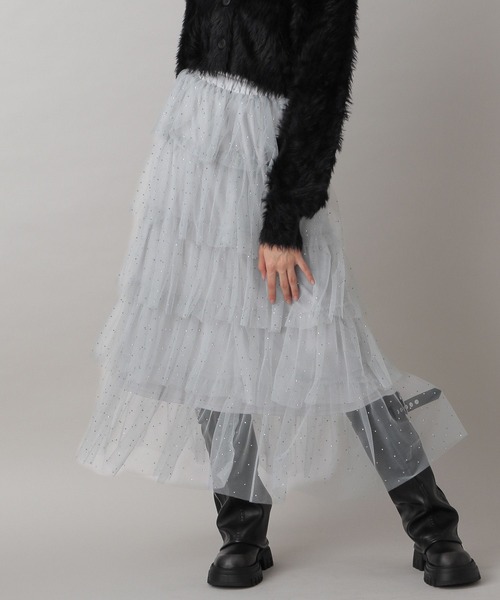 FOREVER 21(フォーエバー トゥエンティーワン)の「【2024FW】ラメティアードロングスカート(スカート・レディース・ブラック/グレー/ナチュラル・FREE)」の5枚目の写真