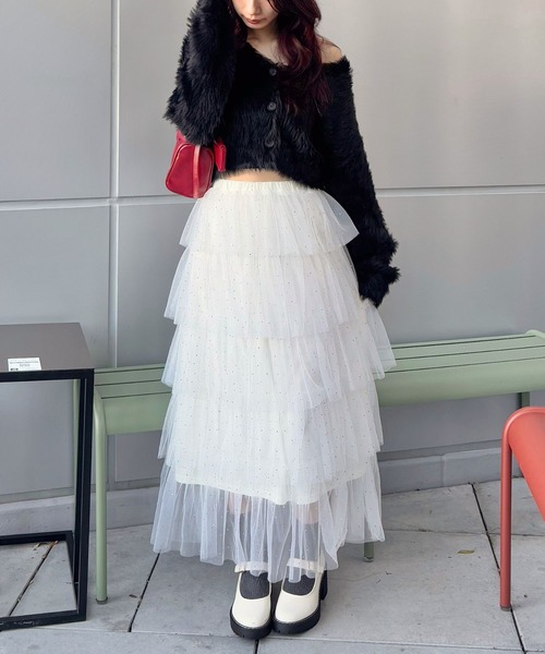 FOREVER 21(フォーエバー トゥエンティーワン)の「【2024FW】ラメティアードロングスカート(スカート・レディース・ブラック/グレー/ナチュラル・FREE)」の12枚目の写真