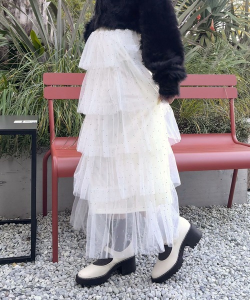 FOREVER 21(フォーエバー トゥエンティーワン)の「【2024FW】ラメティアードロングスカート(スカート・レディース・ブラック/グレー/ナチュラル・FREE)」の9枚目の写真