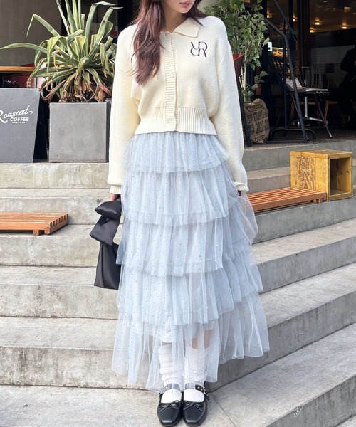 FOREVER 21(フォーエバー トゥエンティーワン)の「【2024FW】ラメティアードロングスカート(スカート・レディース・ブラック/グレー/ナチュラル・FREE)」の16枚目の写真