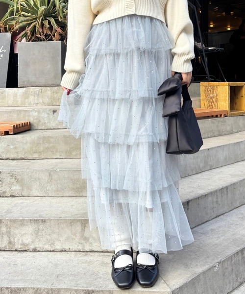 FOREVER 21(フォーエバー トゥエンティーワン)の「【2024FW】ラメティアードロングスカート(スカート・レディース・ブラック/グレー/ナチュラル・FREE)」の19枚目の写真