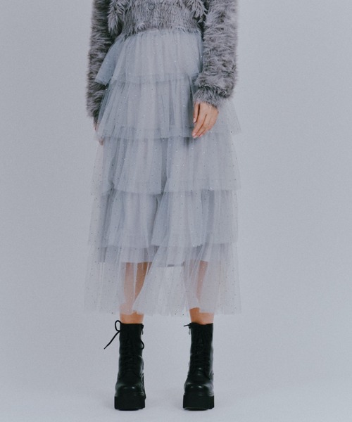 FOREVER 21(フォーエバー トゥエンティーワン)の「【2024FW】ラメティアードロングスカート(スカート・レディース・ブラック/グレー/ナチュラル・FREE)」の8枚目の写真