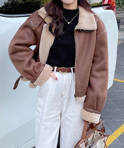 Miniministore（ミニミニストア）の「裏起毛 プチハイネックニットトップス厚手（ニット/セーター・レディース・オフホワイト/ブラック/ベージュ/モスグリーン/ブラウン・FREE）」の18枚目の写真