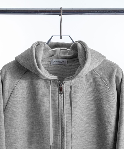 ZIP FIVE -White Line-(ジップファイブホワイトライン)の「【White Line】 裏毛 コンパクト ジップパーカー / 短丈 ジップパーカー / ヘビーウェイト(パーカー・メンズ・レッド/ブルー/杢グレー/ブラック/チョコ・MEDIUM/LARGE)」の6枚目の写真