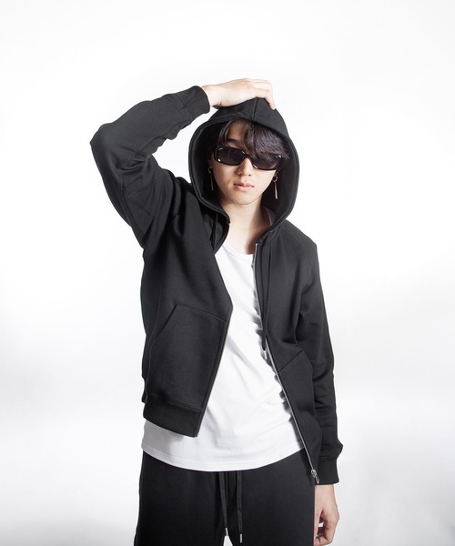 ZIP FIVE -White Line-(ジップファイブホワイトライン)の「【White Line】 裏毛 コンパクト ジップパーカー / 短丈 ジップパーカー / ヘビーウェイト(パーカー・メンズ・レッド/ブルー/杢グレー/ブラック/チョコ・MEDIUM/LARGE)」の13枚目の写真