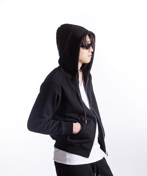 ZIP FIVE -White Line-(ジップファイブホワイトライン)の「【White Line】 裏毛 コンパクト ジップパーカー / 短丈 ジップパーカー / ヘビーウェイト(パーカー・メンズ・レッド/ブルー/杢グレー/ブラック/チョコ・MEDIUM/LARGE)」の14枚目の写真