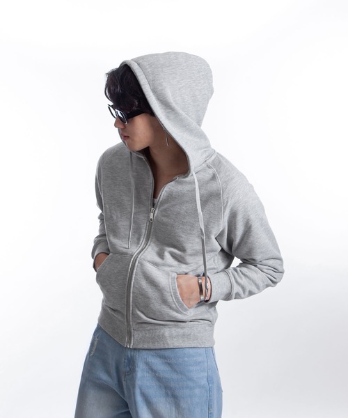 ZIP FIVE -White Line-(ジップファイブホワイトライン)の「【White Line】 裏毛 コンパクト ジップパーカー / 短丈 ジップパーカー / ヘビーウェイト(パーカー・メンズ・レッド/ブルー/杢グレー/ブラック/チョコ・MEDIUM/LARGE)」の21枚目の写真