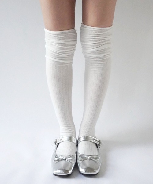 Port（ポート）の「【 antique andico / アンティーク アンディコ 】 切り替え くしゅくしゅ ニーハイ ソックス（ソックス/靴下・レディース・ブラック/グレー/ホワイト/ブラウン/モカ/カーキ/バーガンディー・FREE）」の9枚目の写真