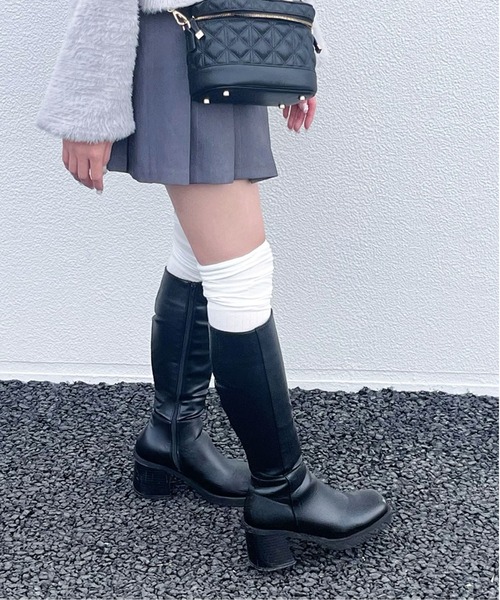 Port（ポート）の「【 antique andico / アンティーク アンディコ 】 切り替え くしゅくしゅ ニーハイ ソックス（ソックス/靴下・レディース・ブラック/グレー/ホワイト/ブラウン/モカ/カーキ/バーガンディー・FREE）」の11枚目の写真