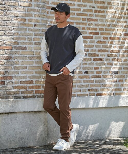 ikka（イッカ）の「GOKU楽パンツ EASY STRETCH 5ポケット（その他パンツ・メンズ・チャコールグレー/レンガ・S/M/L/XL）」の16枚目の写真