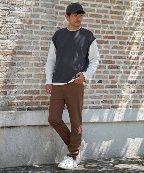 ikka（イッカ）の「GOKU楽パンツ EASY STRETCH 5ポケット（その他パンツ・メンズ・チャコールグレー/レンガ・S/M/L/XL）」の17枚目の写真