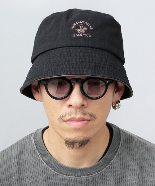 送料関税込み★BALMAIN★ロゴ入りウール混バケットハット セール】ウォッシュドコットン POLO刺繍 バケットハット（ハット
